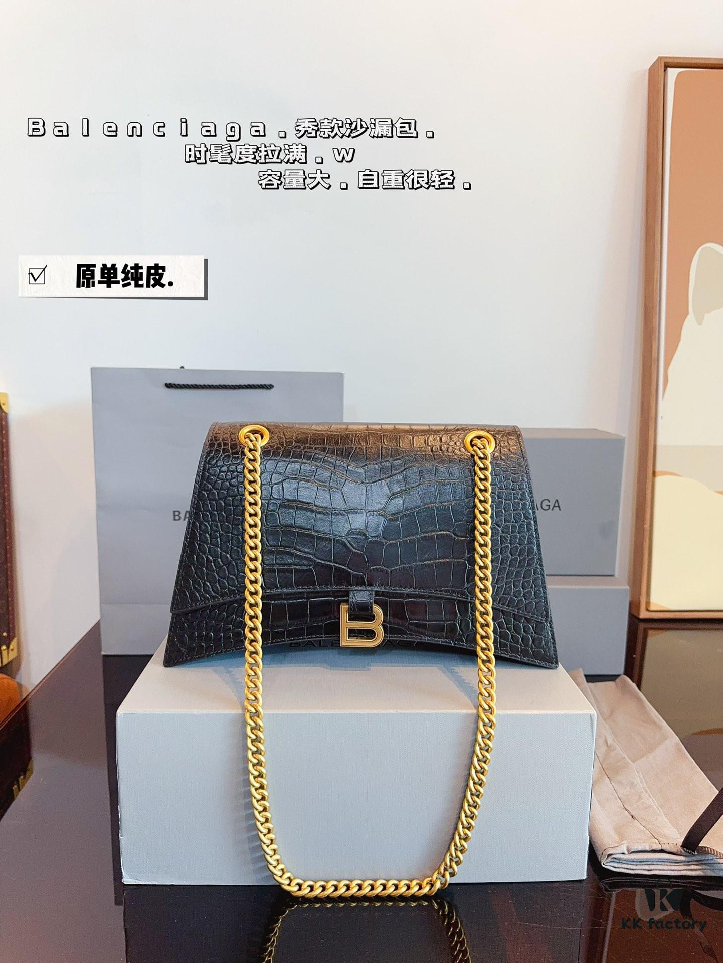 692fab2299f2d84055c863f5 Balenciaga Downtown New Hourglass Crocodile Pattern Bag with Gift Box 🎁