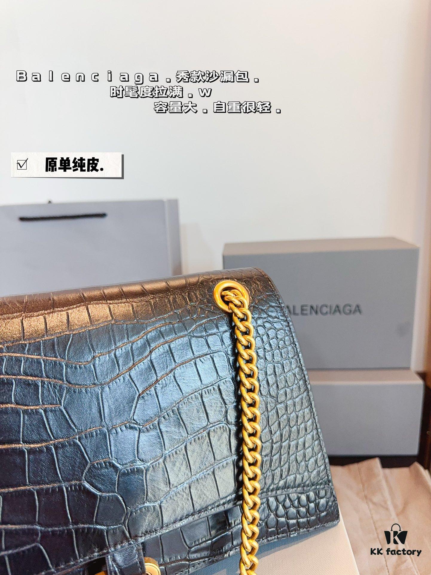 692fab2299f2d84055c863f6 Balenciaga Downtown New Hourglass Crocodile Pattern Bag with Gift Box 🎁