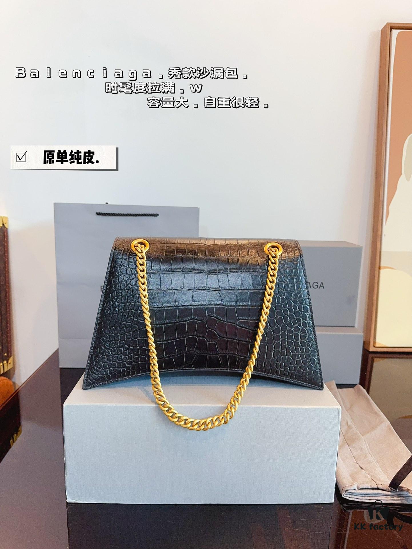 692fab2399f2d84055c863f7 Balenciaga Downtown New Hourglass Crocodile Pattern Bag with Gift Box 🎁