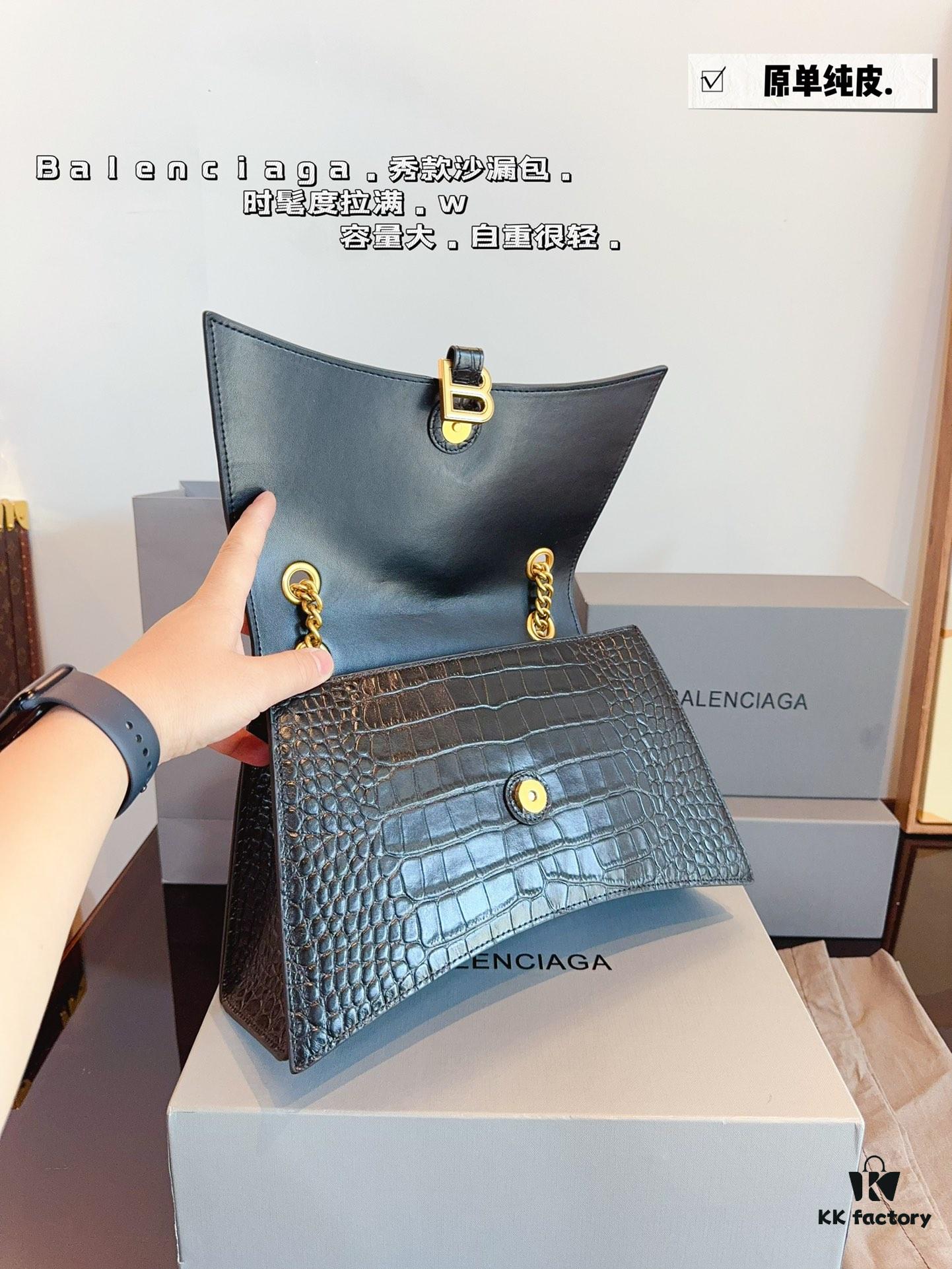 692fab2599f2d84055c863fa Balenciaga Downtown New Hourglass Crocodile Pattern Bag with Gift Box 🎁