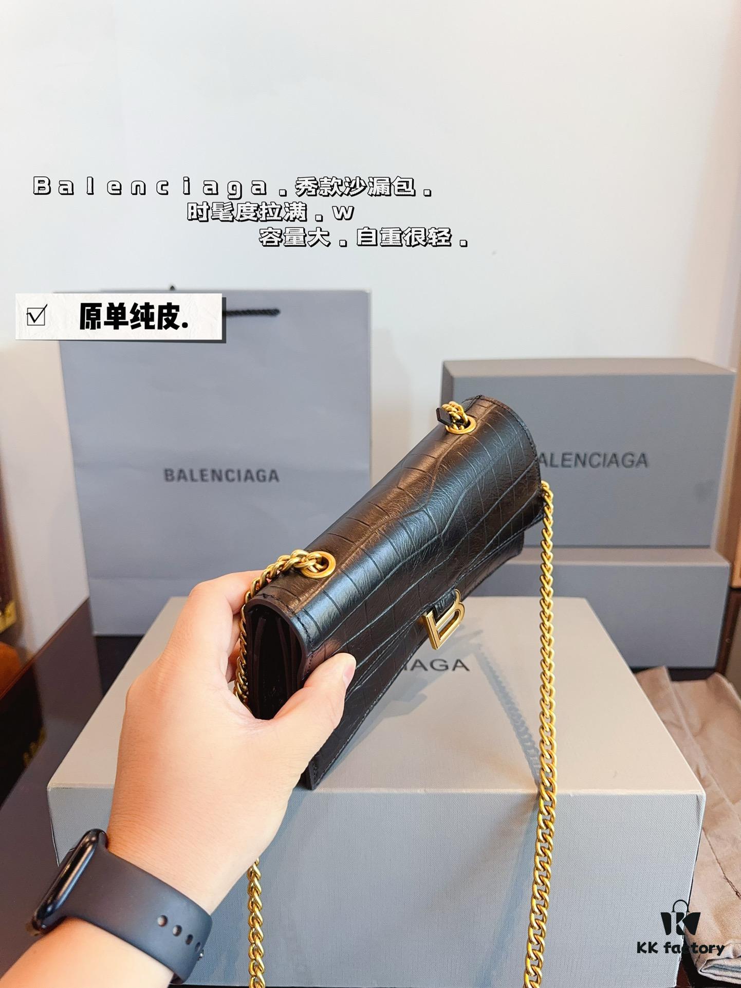 692fab2899f2d84055c86400 Balenciaga Downtown New Hourglass Crocodile Pattern Bag with Gift Box