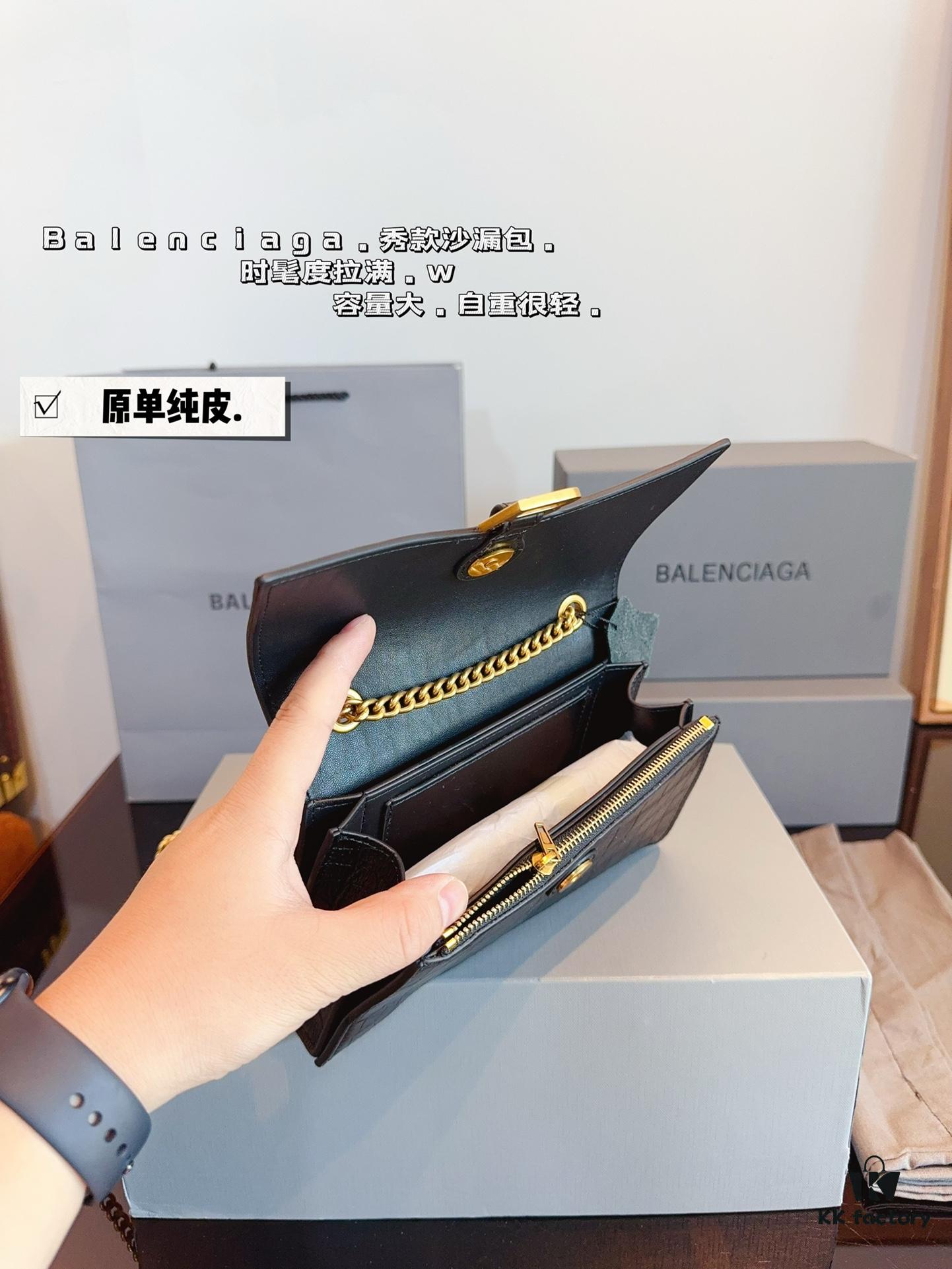 692fab2b99f2d84055c86403 Balenciaga Downtown New Hourglass Crocodile Pattern Bag with Gift Box