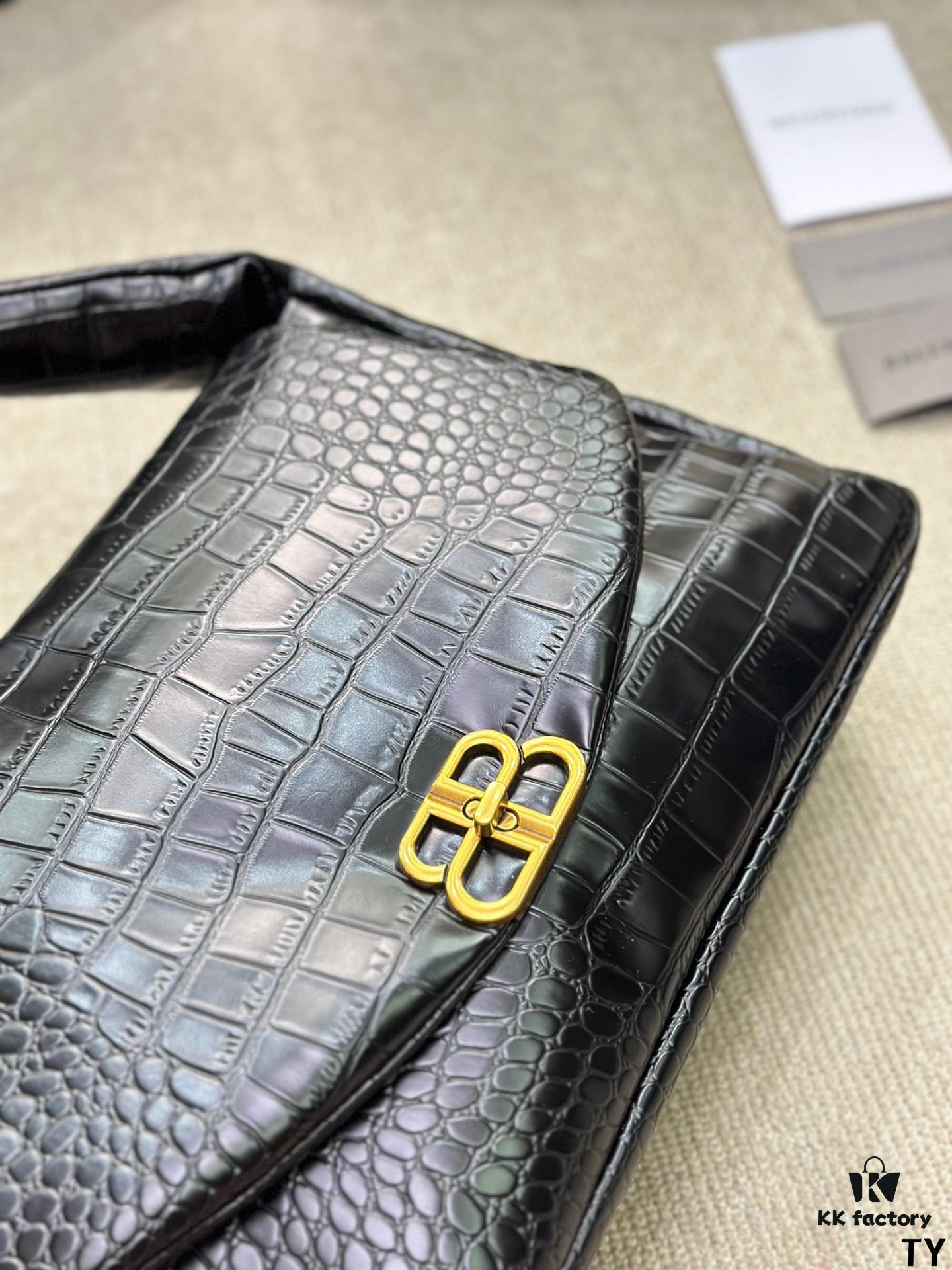 692fab4b99f2d84055c86437 Crocodile Texture - BALENCIAGA BB SOFT Flap Bag with High Fashion Appeal