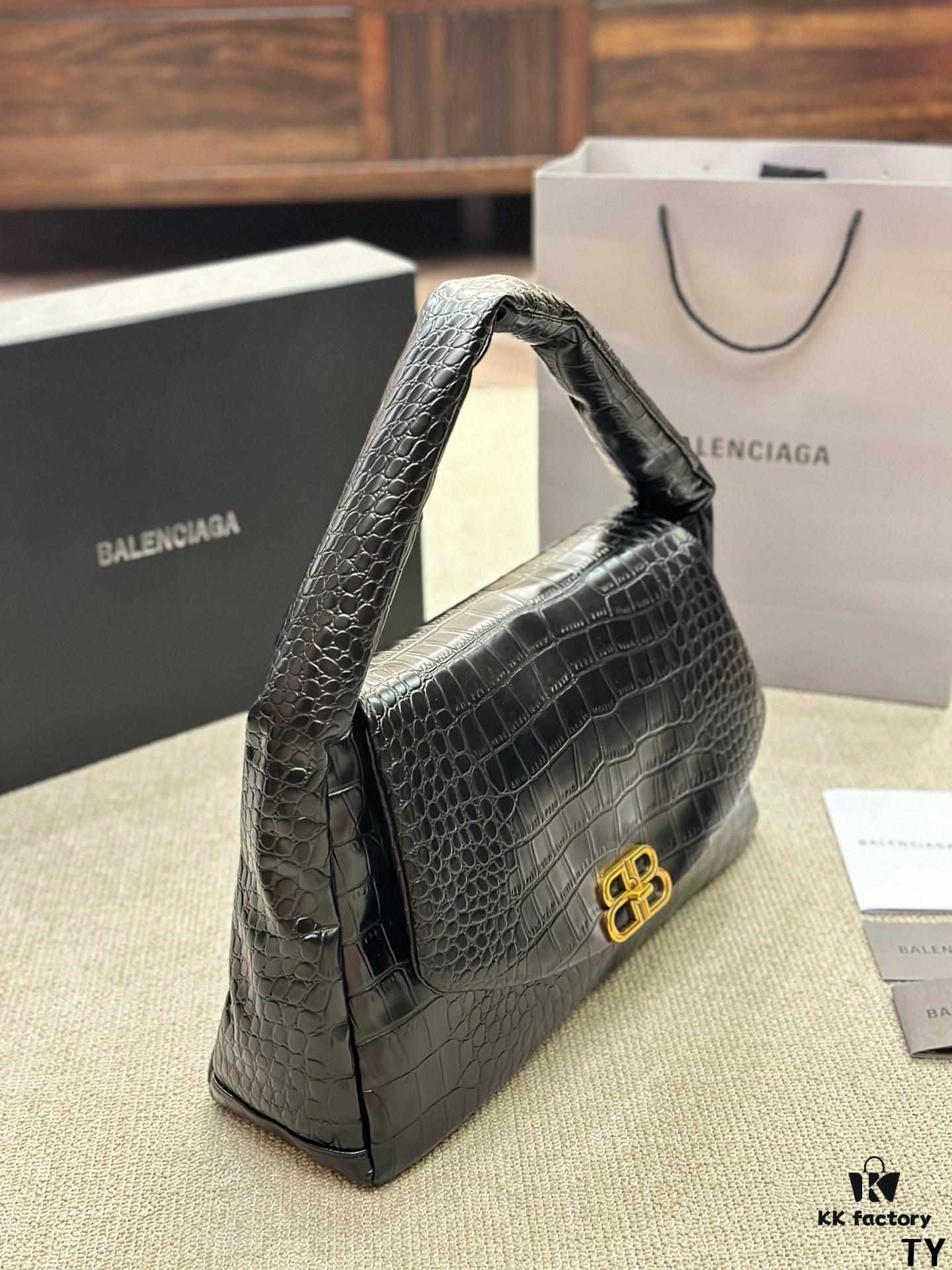 692fab4f99f2d84055c86439 Crocodile Texture - BALENCIAGA BB SOFT Flap Bag with High Fashion Appeal