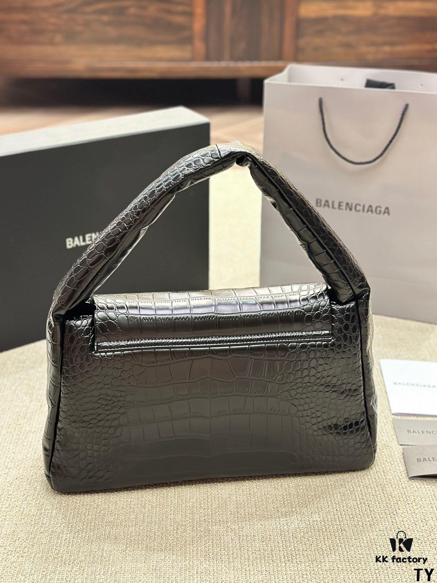 692fab4f99f2d84055c8643a Crocodile Texture - BALENCIAGA BB SOFT Flap Bag with High Fashion Appeal