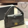 692fab4f99f2d84055c8643c Crocodile Texture - BALENCIAGA BB SOFT Flap Bag with High Fashion Appeal