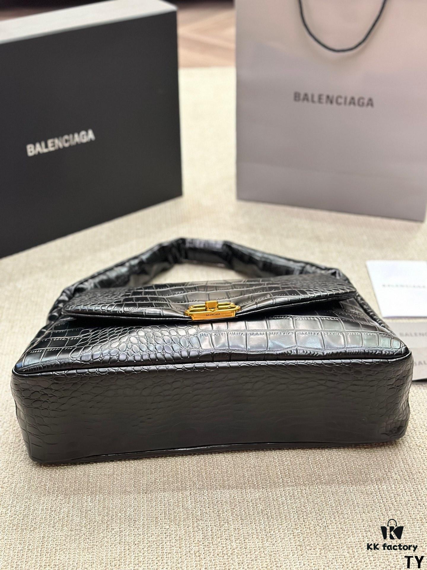 692fab5199f2d84055c8643f Crocodile Texture - BALENCIAGA BB SOFT Flap Bag with High Fashion Appeal