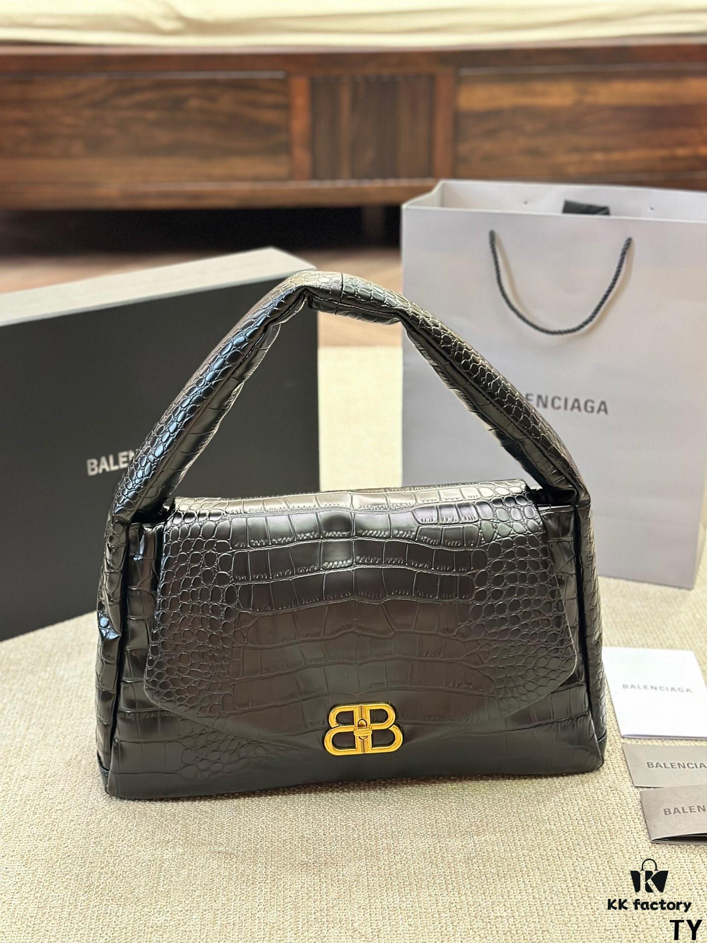 692fab5199f2d84055c86440 Crocodile Texture - BALENCIAGA BB SOFT Flap Bag with Exceptional Style