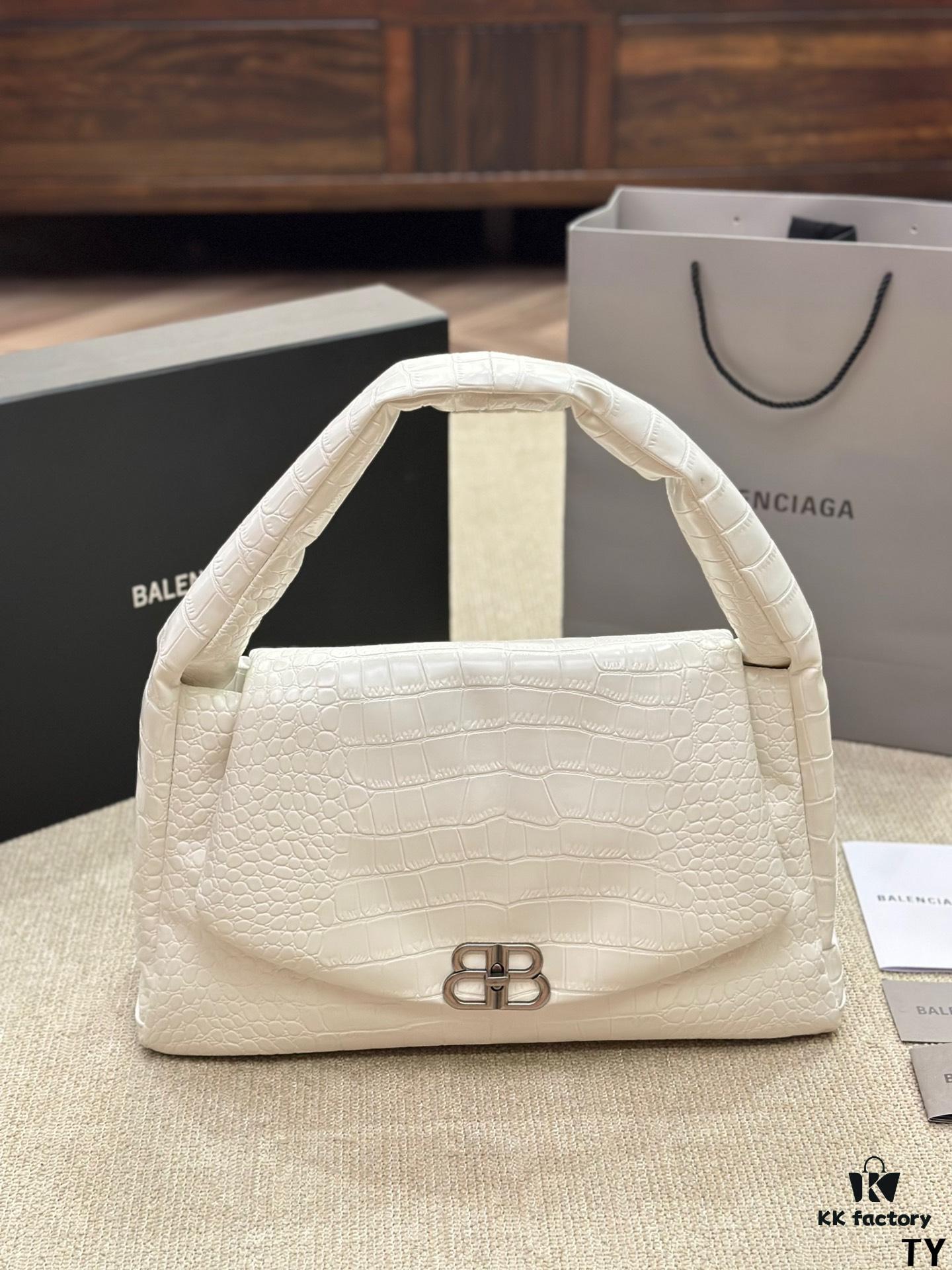 692fab5399f2d84055c86445 Crocodile Texture - BALENCIAGA BB SOFT Flap Bag with Exceptional Style