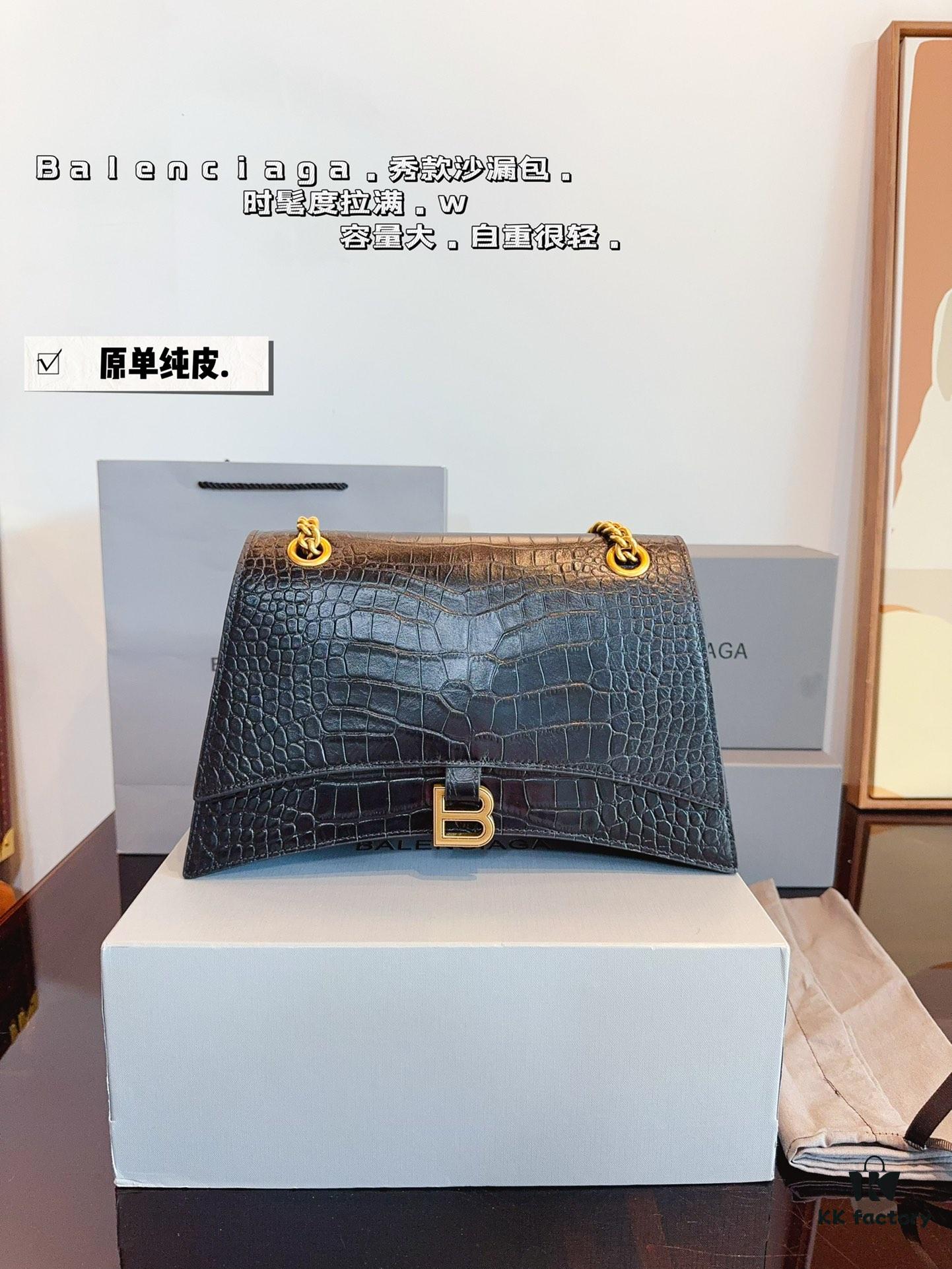 692fab5699f2d84055c8644b Balenciaga Downtown New Hourglass Crocodile Pattern Bag with Gift Box 🎁