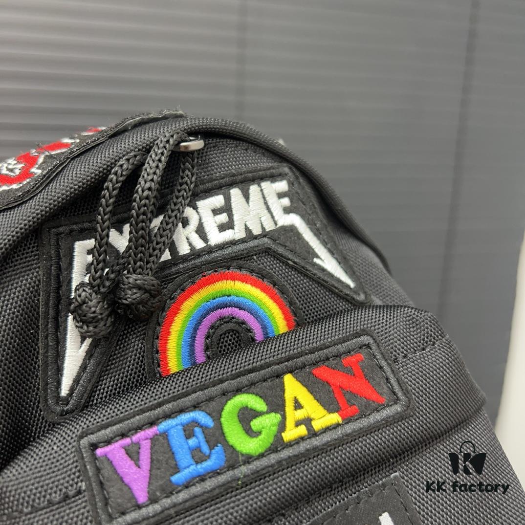 692fab6699f2d84055c8646c Balecntaga Balenciaga Oversized Series Embroidered Zipper Closure Nylon Pouch Mini Backpack Unisex Shoulder Crossbody Bag Classic Recreated Design with Precision Inlay Craftsmanship