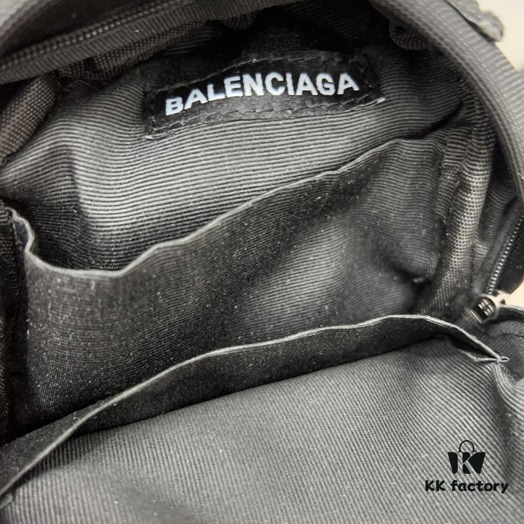 692fab6899f2d84055c8646f Balecntaga Balenciaga Oversized Series Embroidered Zipper Closure Nylon Pouch Mini Backpack Unisex Shoulder Crossbody Bag Classic Recreated Design with Precision Inlay Craftsmanship