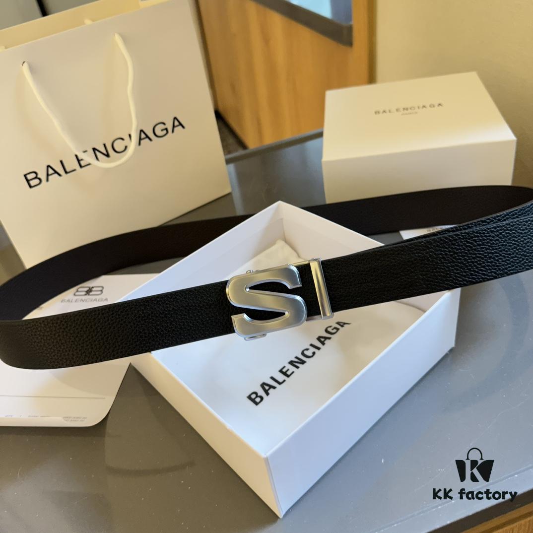 692fabaa99f2d84055c864dc Authentic Luxury Gift Box 🎁➕ Handle Bag 🏷 Balenciaga Top Grain Leather Belt for Men and Women, High-End Version, L-Brand Cowhide Leather Belt