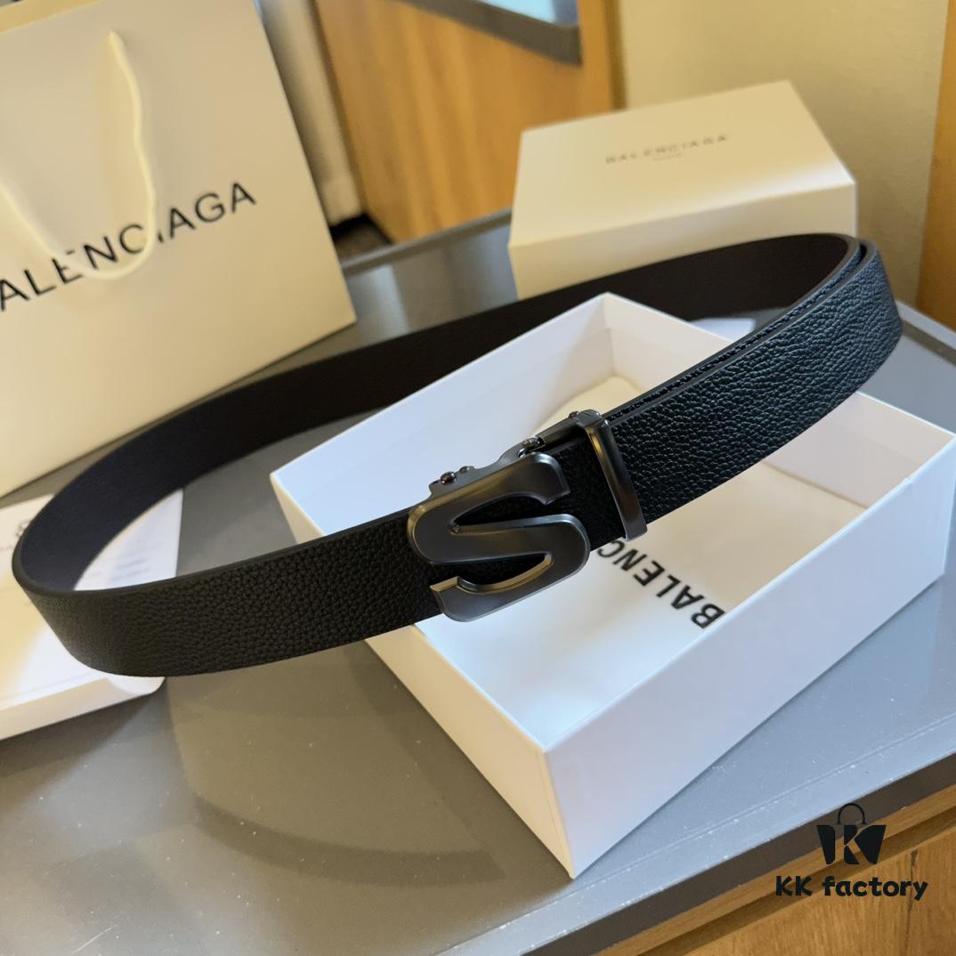 692fabab99f2d84055c864e0 Authentic Luxury Gift Box 🎁➕ Handle Bag 🏷 Balenciaga Top Grain Leather Belt for Men and Women, High-End Version, L-Brand Cowhide Leather Belt