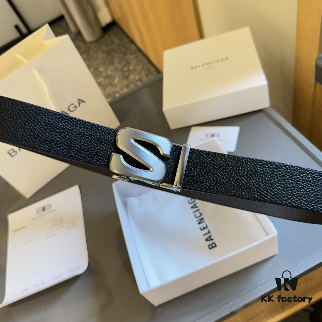 692fabad99f2d84055c864e2 Authentic Luxury Gift Box 🎁➕ Handle Bag 🏷 Balenciaga Top Grain Leather Belt for Men and Women, High-End Version, L-Brand Cowhide Leather Belt