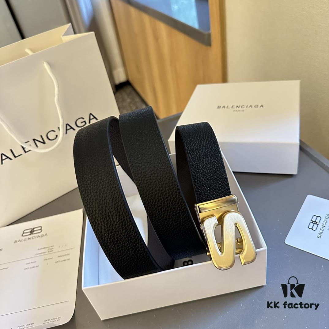 692fabae99f2d84055c864e3 Authentic Luxury Gift Box 🎁➕ Shopping Bag 🏷, Balenciaga Full-Grain Leather Belt for Men and Women, High-End Version, L Brand Cowhide Belt, Complete Packaging with Original Hardware Buckle, Matching Retail Box, Shopping Bag and Invoice