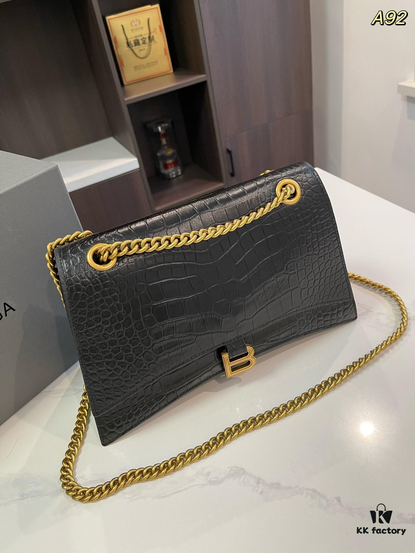 692fabea99f2d84055c8652f Genuine Leather Foldable Gift Box 🎁 Balenciaga Downtown Style New Hourglass Crocodile Pattern