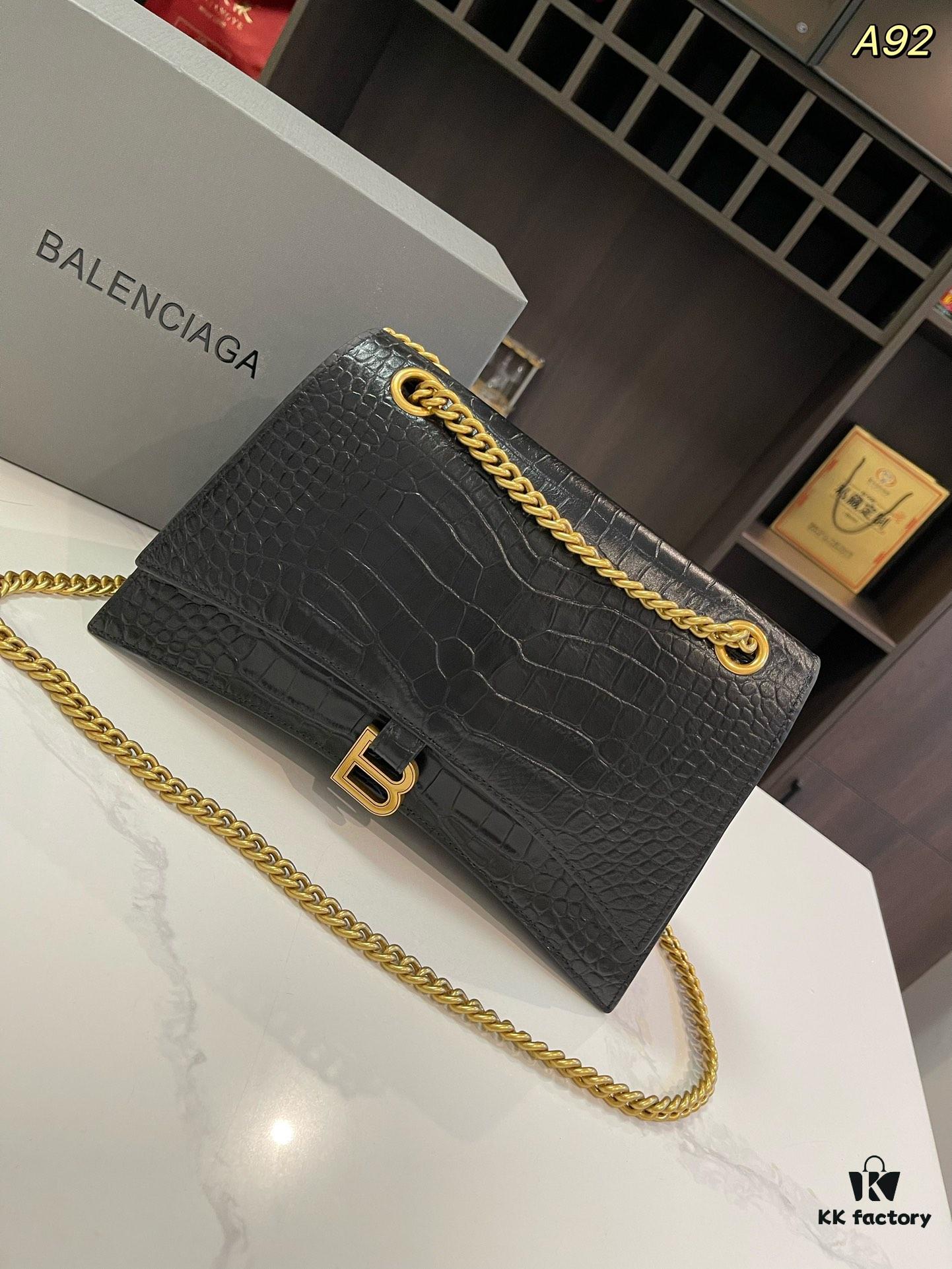 692fabea99f2d84055c86530 Genuine Leather Foldable Gift Box 🎁 Balenciaga Downtown Style New Hourglass Crocodile Pattern