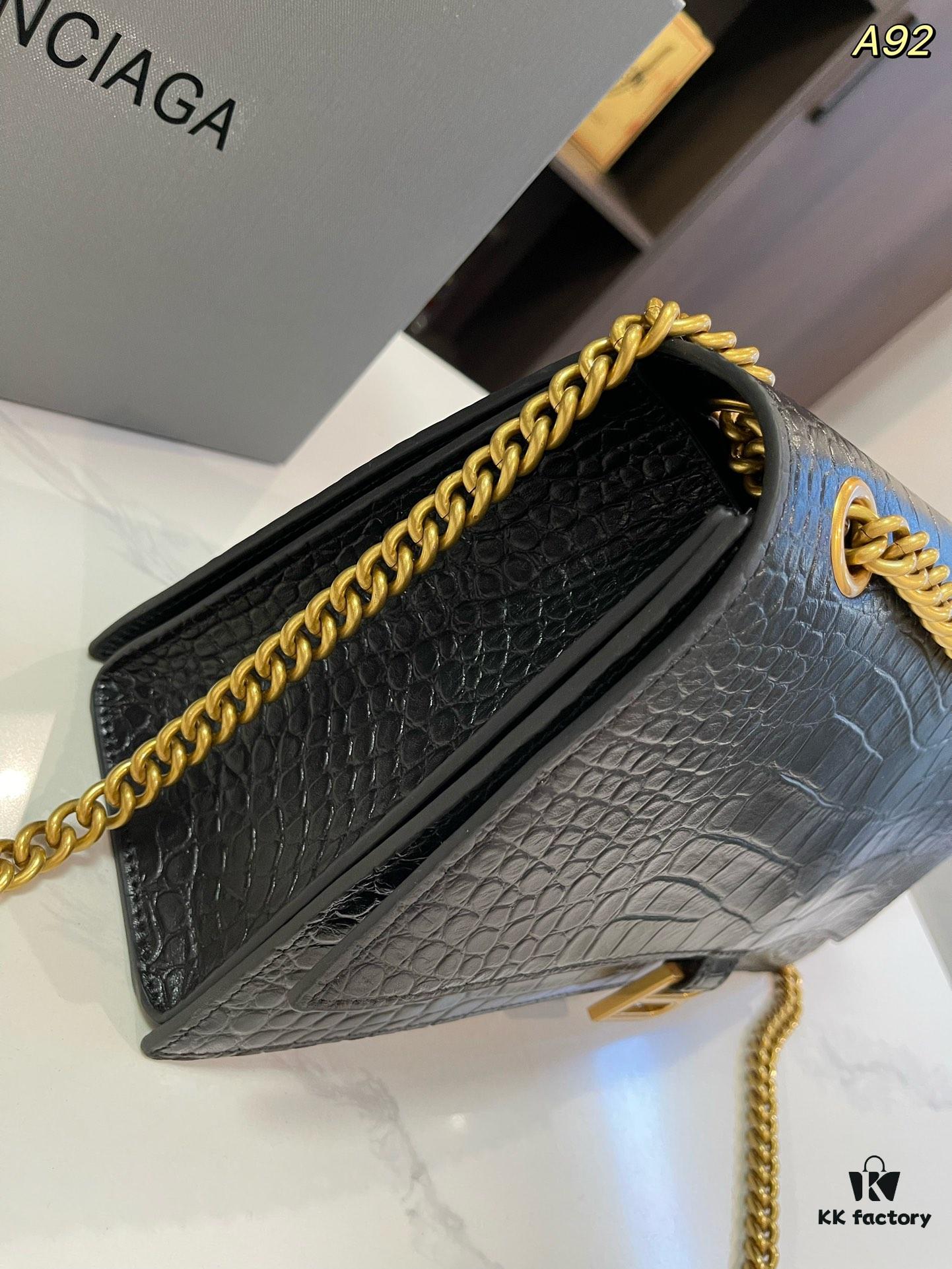 692fabec99f2d84055c86531 Genuine Leather Foldable Gift Box 🎁 Balenciaga Downtown Style New Hourglass Crocodile Pattern