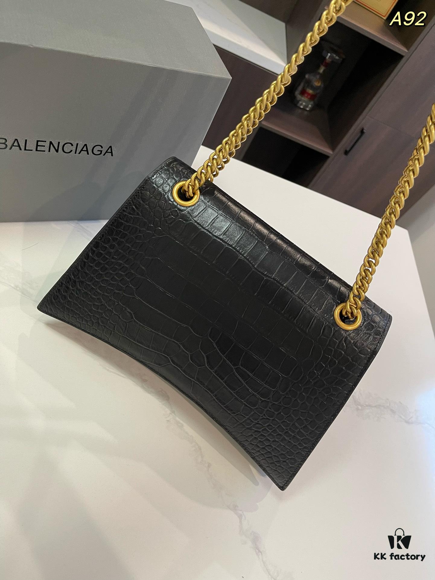 692fabee99f2d84055c86534 Genuine Leather Foldable Gift Box 🎁 Balenciaga Downtown Style New Hourglass Crocodile Pattern