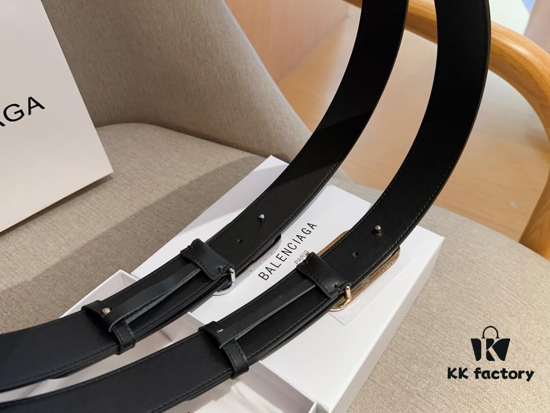 692fac2199f2d84055c86581 Balenciaga Men's Leather Belt with Full Packaging and Tote Bag