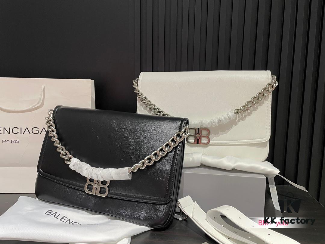 692fac4299f2d84055c865bb Small and Large Sizes with Foldable Gift Box Balenciaga BB Soft Flap Bag New Arrival