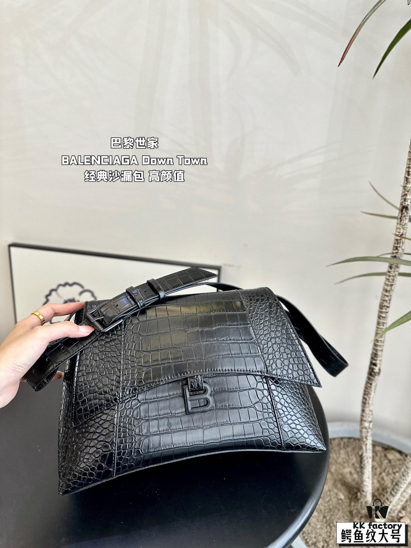 692fac4c99f2d84055c865c9 Large and Small (Foldable Box) BALENCIAGA Parisian Downtown Hourglass Bag in Black