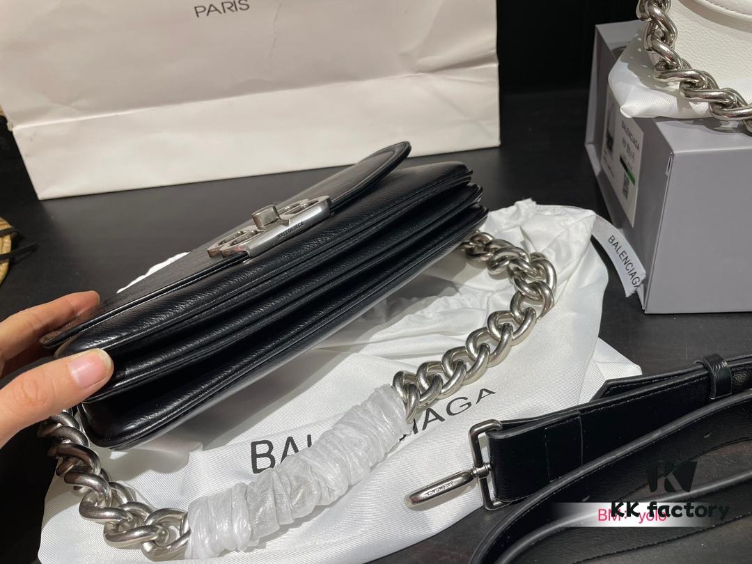 692fac4e99f2d84055c865cd Small and Large Sizes with Foldable Gift Box Balenciaga BB Soft Flap Bag New Arrival