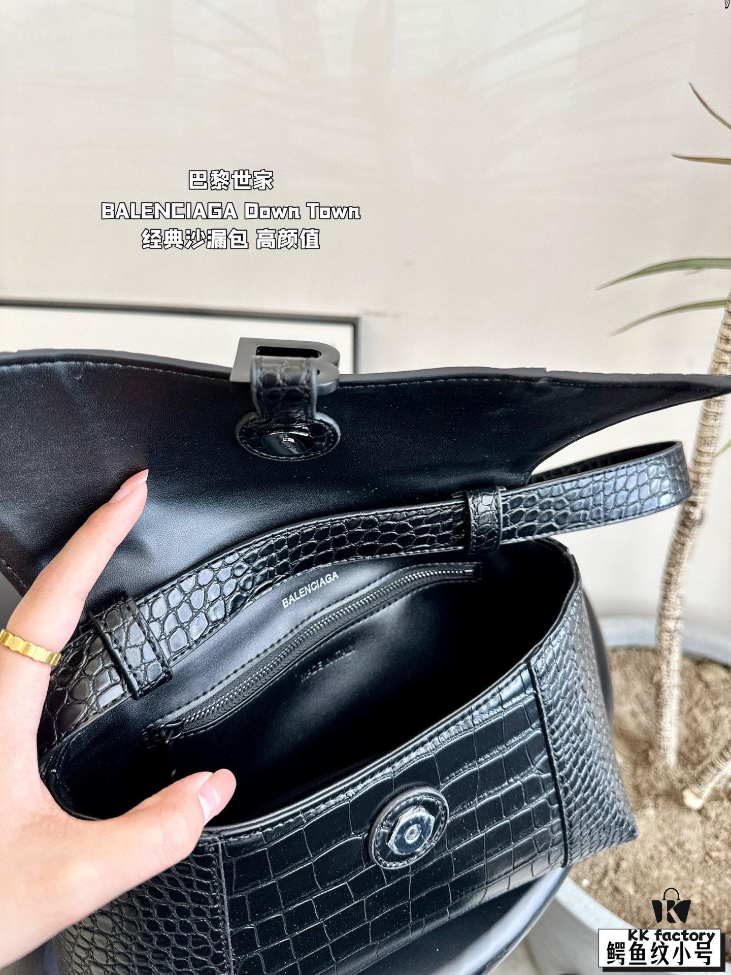 692fac5199f2d84055c865d1 Large and Small (Foldable Box) BALENCIAGA Parisian Downtown Hourglass Bag in Black