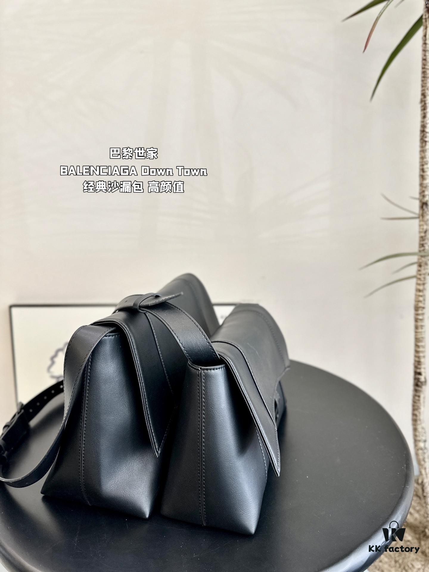 692fac5199f2d84055c865d2 Large and Small (Foldable Box) BALENCIAGA Paris Down Town Hourglass Bag in Black