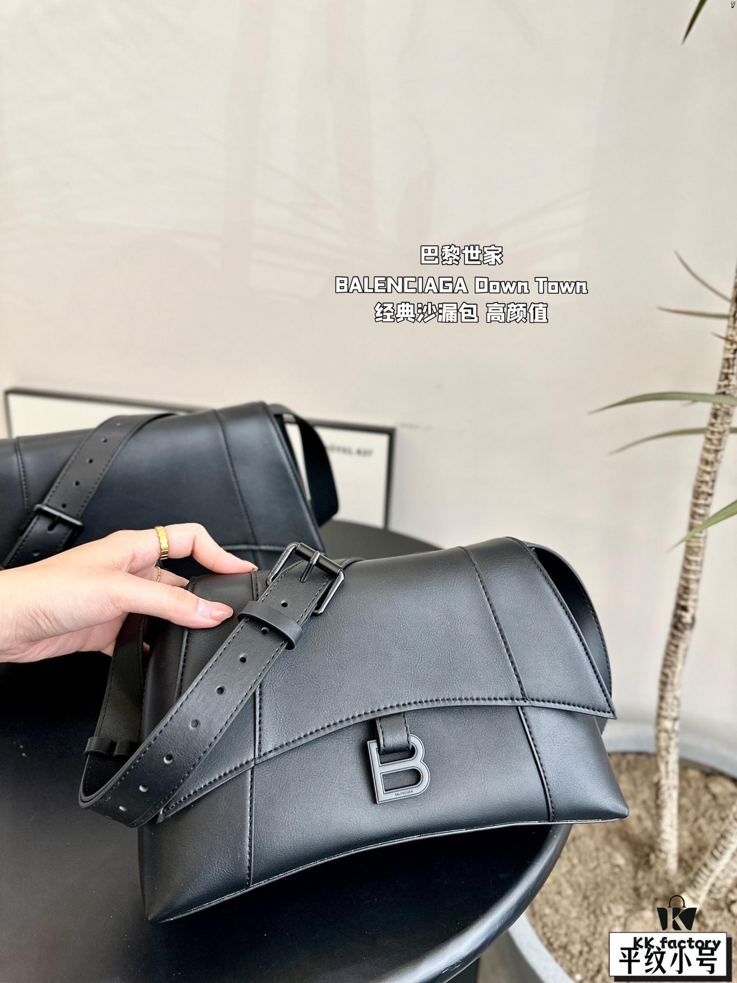 692fac5399f2d84055c865d4 Large and Small (Foldable Box) BALENCIAGA Paris Down Town Hourglass Bag in Black