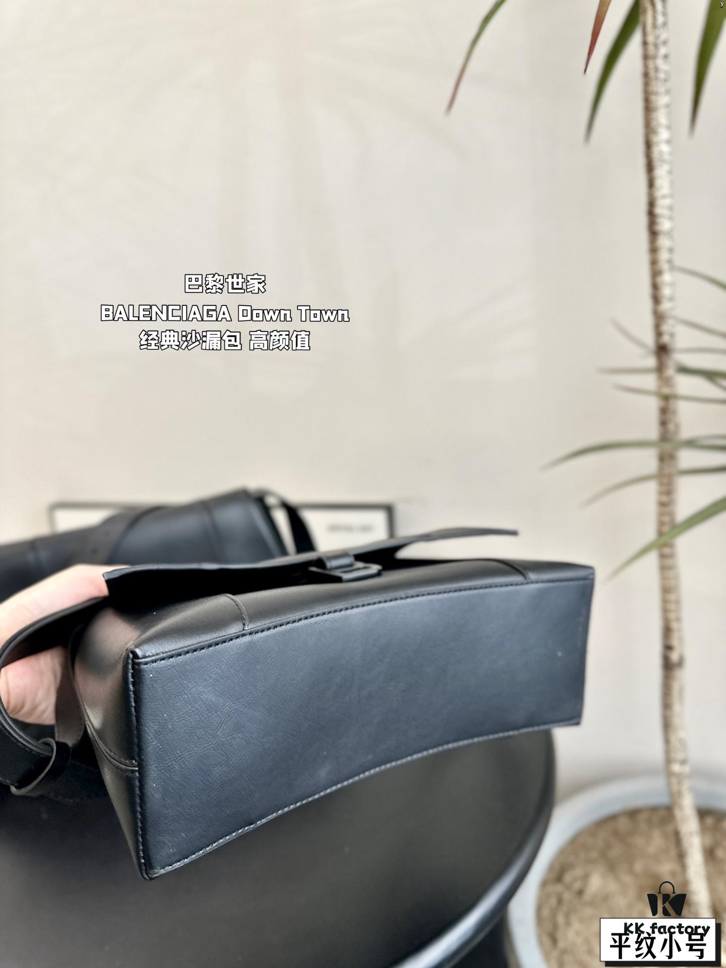 692fac5599f2d84055c865d8 Large and Small (Foldable Box) BALENCIAGA Paris Down Town Hourglass Bag in Black
