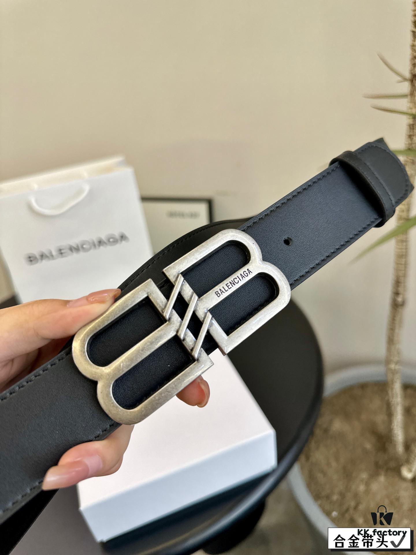 Balenciaga Belt [Heyha] Cowhide Leather Belt - Popular Unisex Design, Hottest Version, Full Packaging, High Quality, Non-Fading Hardware, Authentic-Like Buckle with Gift Box and Tote Bag