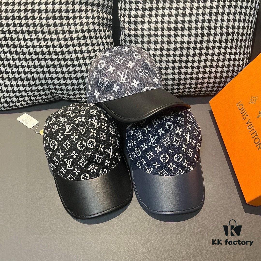 692fac8b99f2d84055c86617 Box with Cloth Bag, LV (Louis Vuitton) New Original Single Baseball Cap, Cowhide Combined, 1:1 Mold Customized, Authentic Denim Fabric, Exquisite Craftsmanship, Superior Quality, Basic Head Circumference 56cm, Adjustable Patch