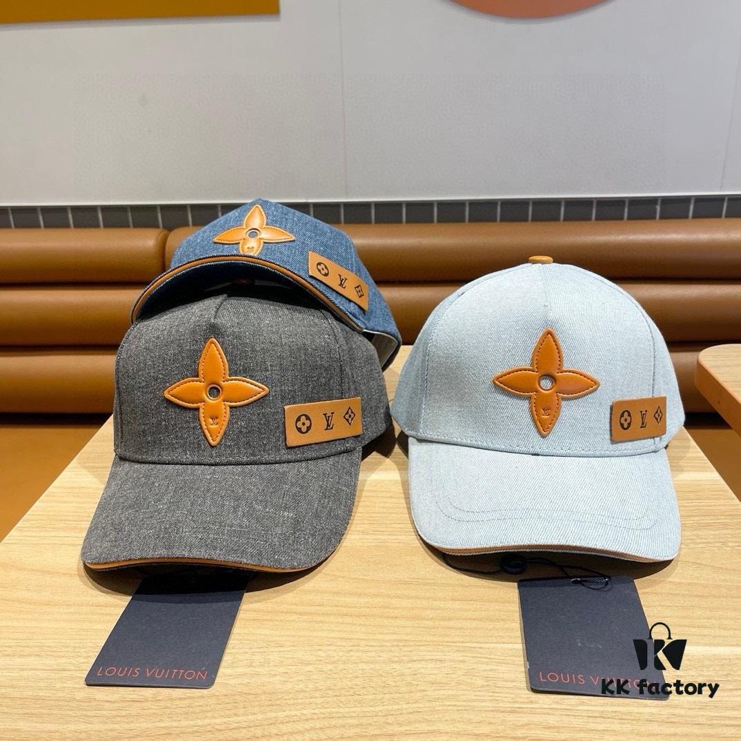 Louis Vuitton New Denim Baseball Cap with Patchwork Design