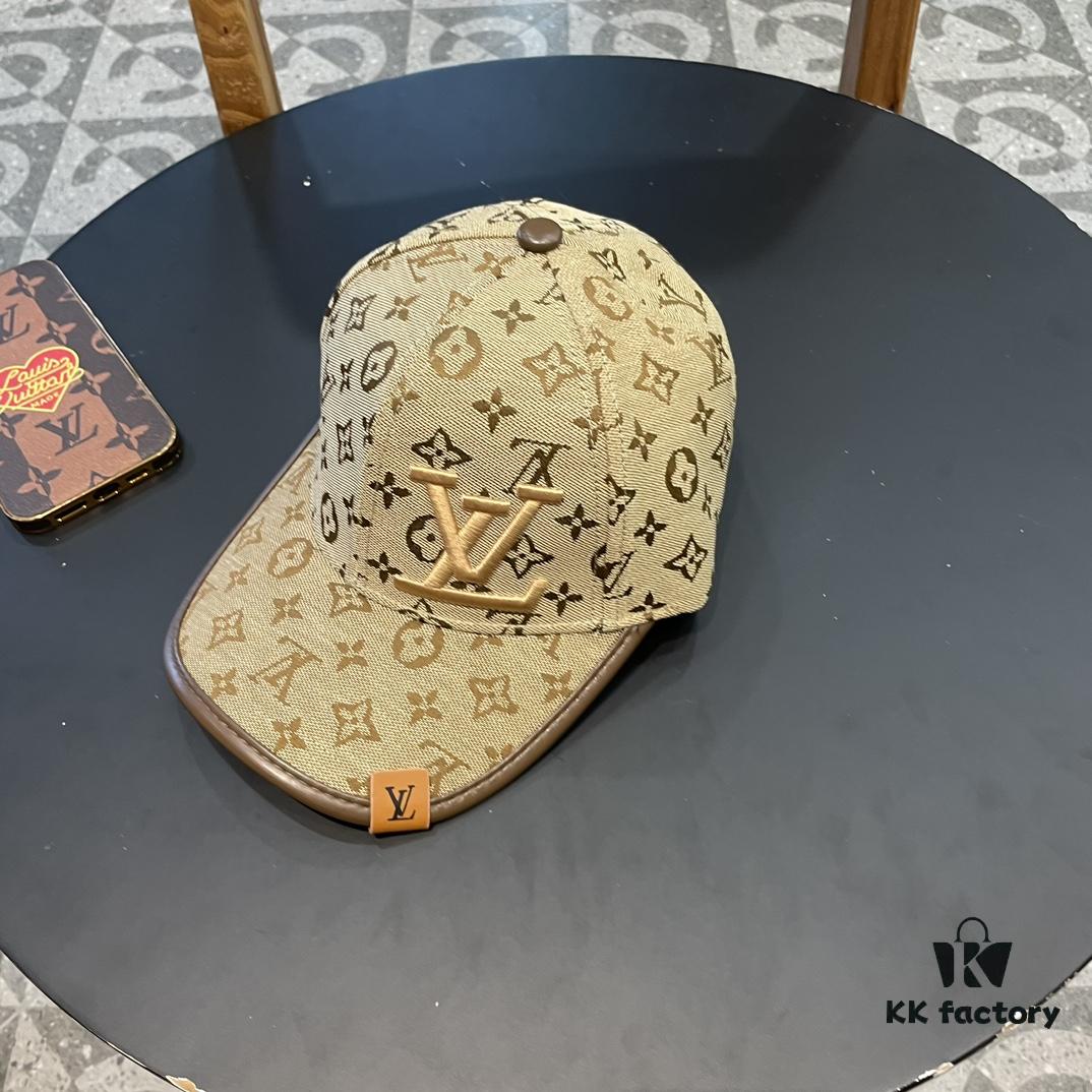 692fad0599f2d84055c86705 LV (Louis Vuitton) New Original Single Baseball Cap, Monogram Patchwork, 1:1 Mold Customized, Authentic Canvas Fabric with Store-Grade Monogram Leather, Heavy Embroidery, Exquisite Craftsmanship