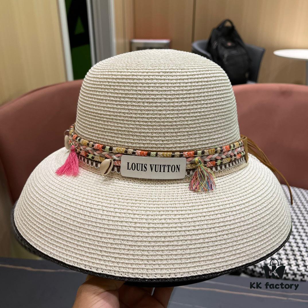 692fad8099f2d84055c867e3 LV Louis Vuitton 2024 New Sun Protection Straw Hat 😍 Beach Style, Simple and Elegant, Trendy Silhouette, Must-Have for Outings