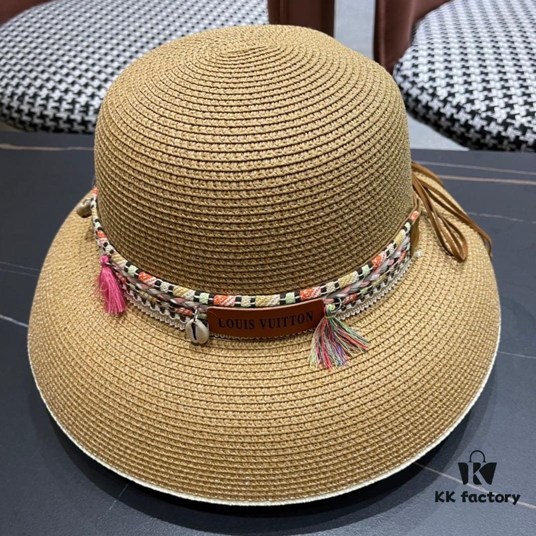 692fad8599f2d84055c867eb LV Louis Vuitton 2024 New Sun Straw Hat 😍 Beach Style, Simple and Elegant Design, Stylish New Silhouette, Must-Have for Outings