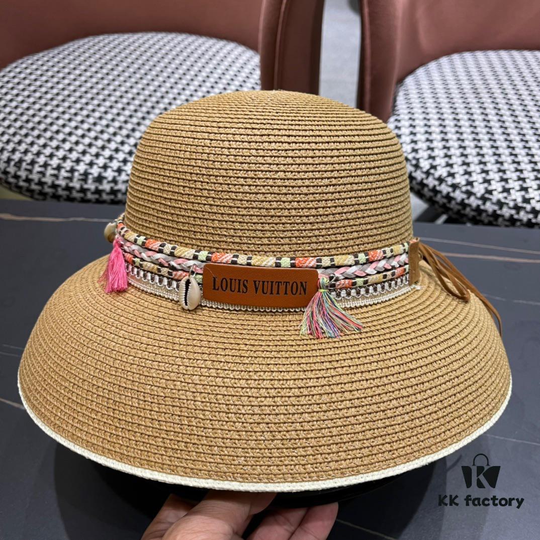 692fad8599f2d84055c867ec LV Louis Vuitton 2024 New Sun Straw Hat 😍 Beach Style, Simple and Elegant Design, Stylish New Silhouette, Must-Have for Outings