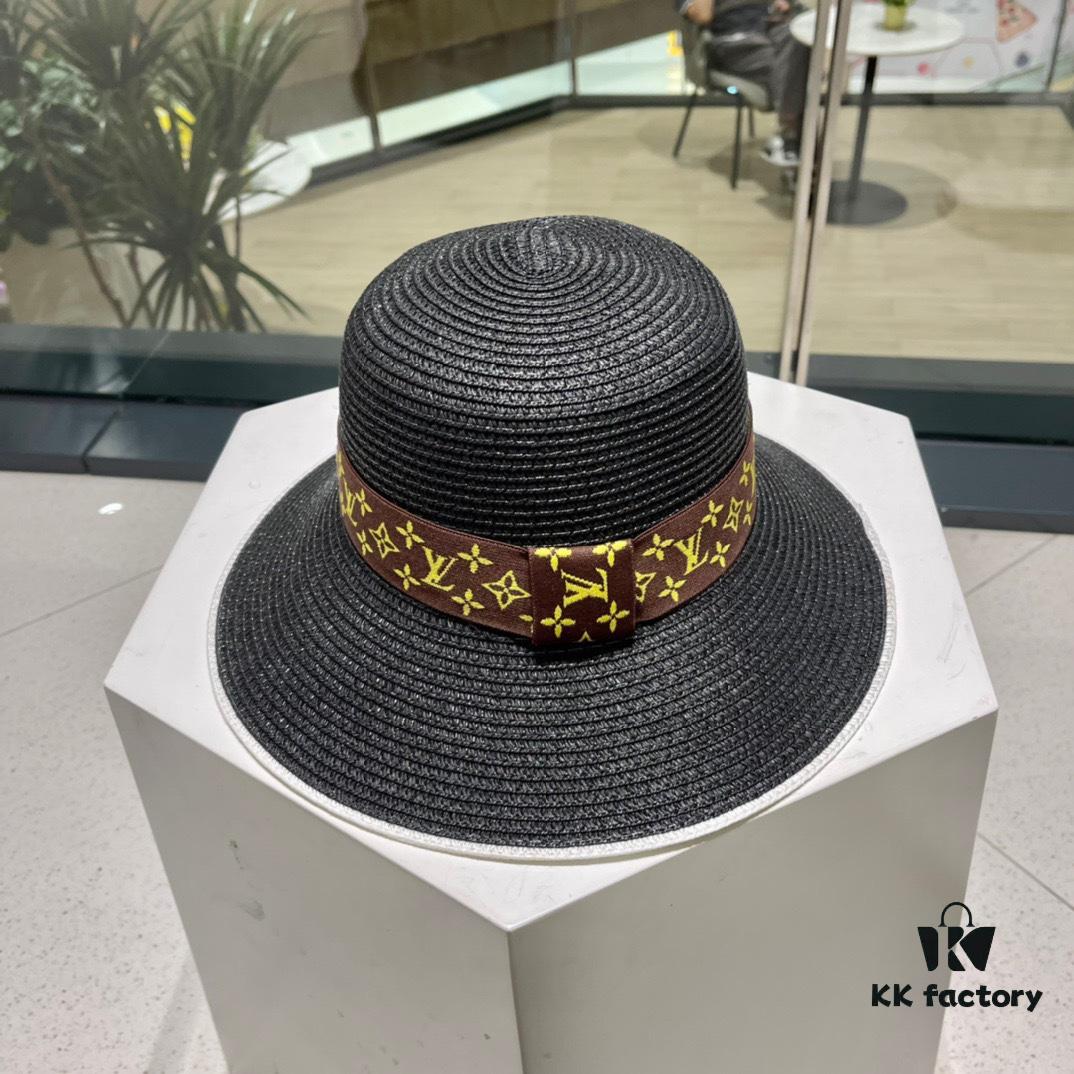 692fad9999f2d84055c8680b 2023 New LV Straw Classic Popular Bucket Hat, Fashionable and Elegant, Simple and Versatile