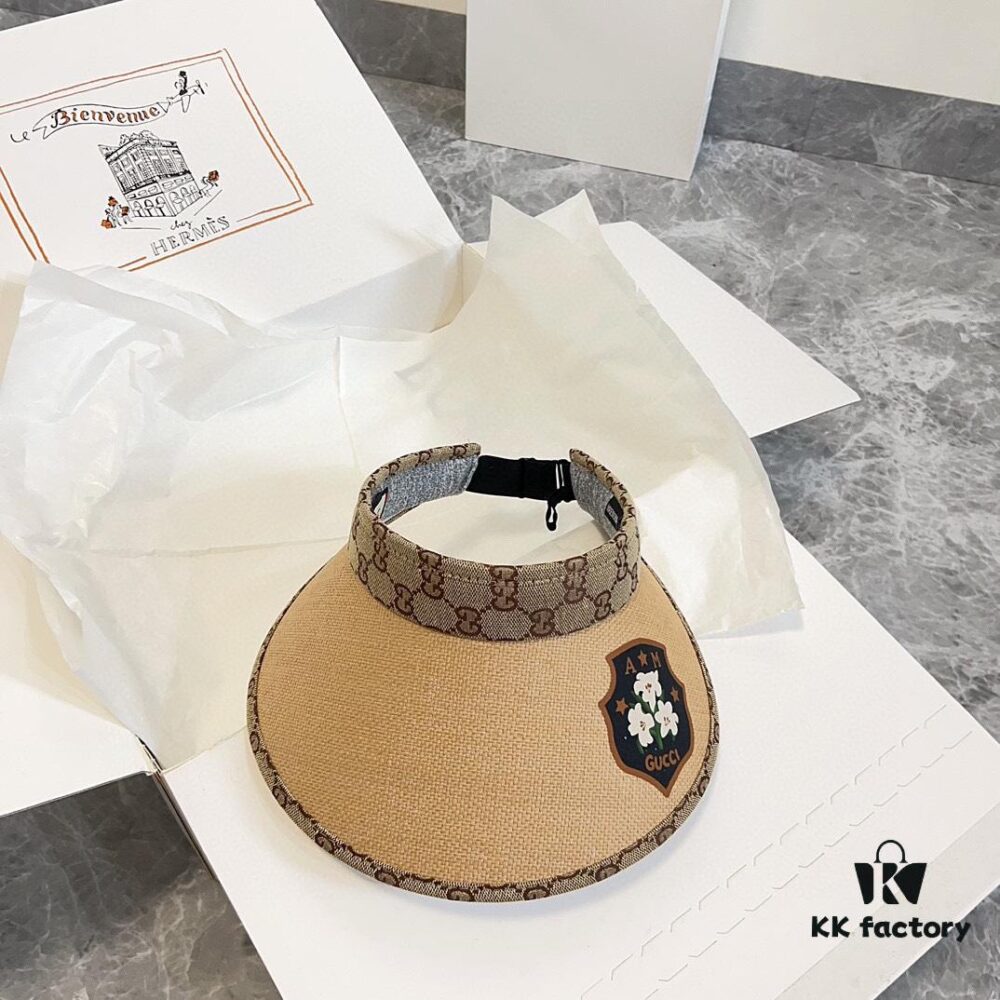 692faea899f2d84055c86a02 GUCCI Summer 2024 New Arrival Exclusive Patchwork Sun Hat with Open Top, Unisex Casual Streetwear Cap
