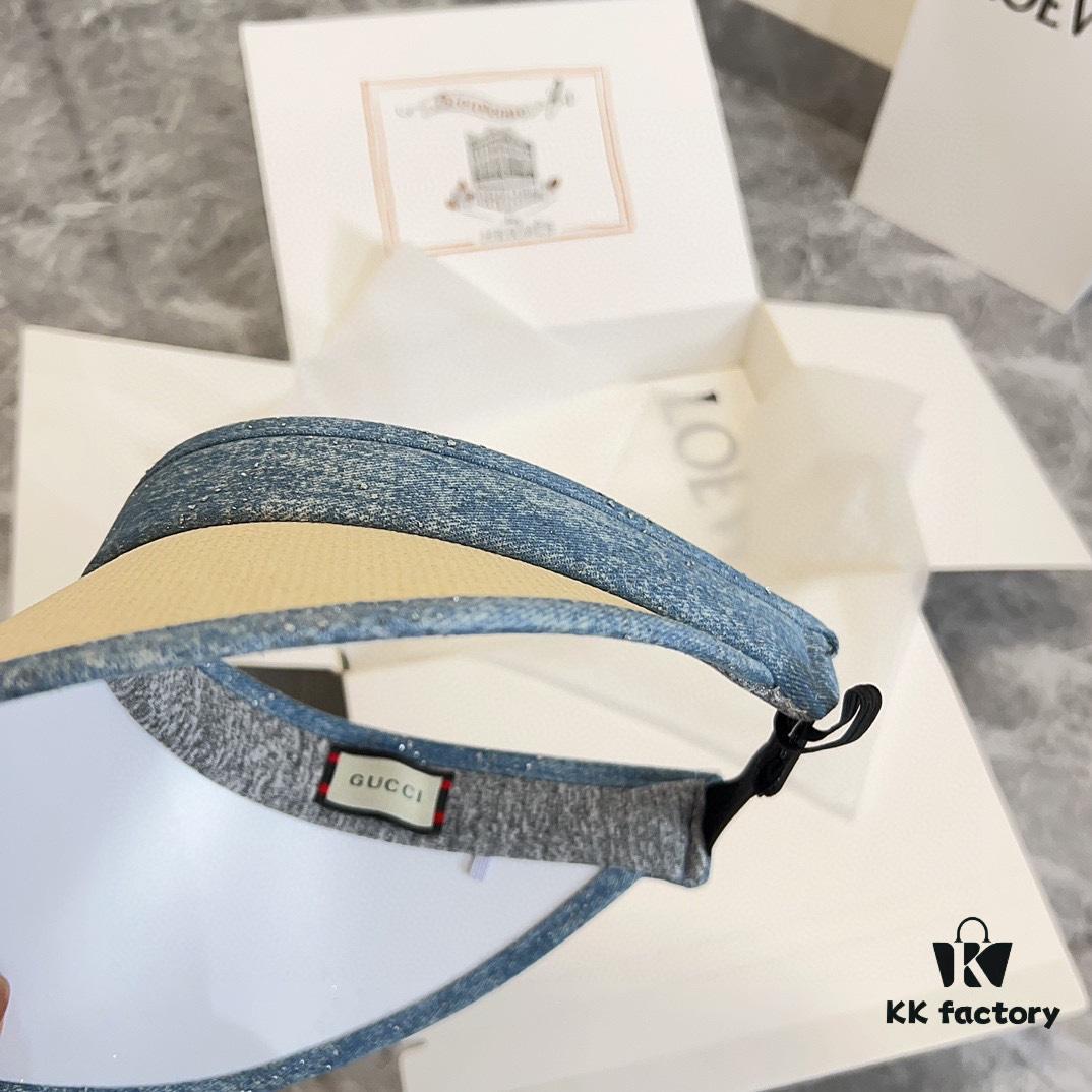 692faeb899f2d84055c86a27 GUCCI x Summer 2024 New Arrivals - Patchwork Rhinestone Sun Hat with Open Crown, Dust Bag Included