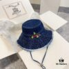 692faeba99f2d84055c86a2b Gucci 2024 Spring New Arrival Denim Fisherman Hat, Unisex Fashion Style with Chinese Dragon Year Design Element