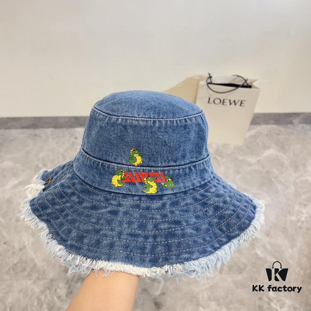 692faec199f2d84055c86a3a Gucci 2024 Spring New Arrival Denim Fisherman Hat, Unisex Fashion Style