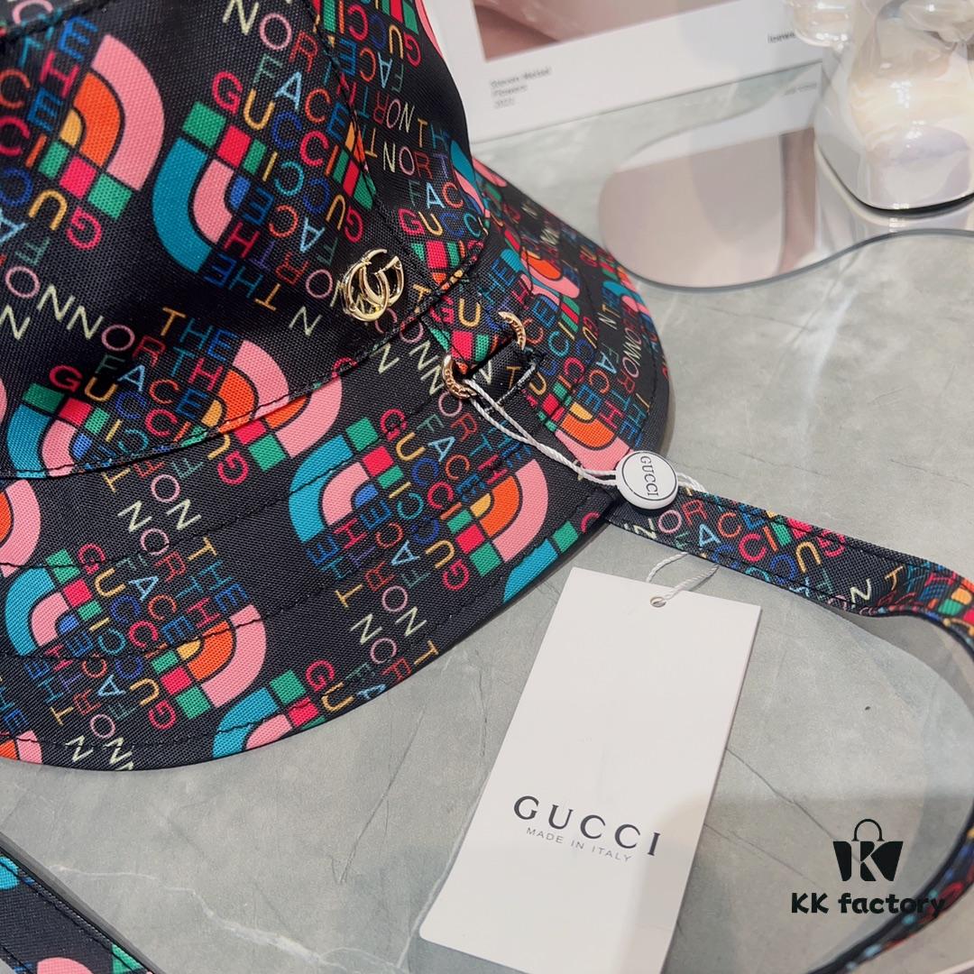 Gucci x The North Face Co-Branded Summer Lightweight Sun Protection Hat - Fashionable All-Match Fisherman, Baseball, and Knit Cap