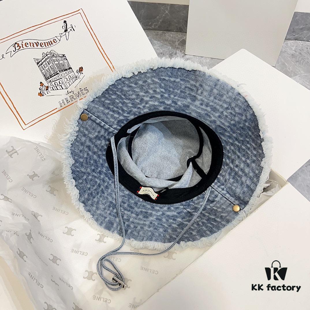 692faf3099f2d84055c86ad6 Gucci 2024 Spring/Summer New Denim Fisherman Hat, Unisex Fashion Style with Dragon Year Element