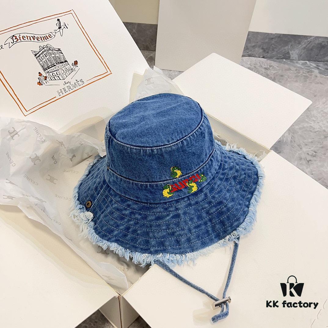 692faf4099f2d84055c86af0 Gucci 2024 Pre-Spring New Denim Fisherman Hat, Unisex Streetwear Style with Zodiac Dragon Year Element