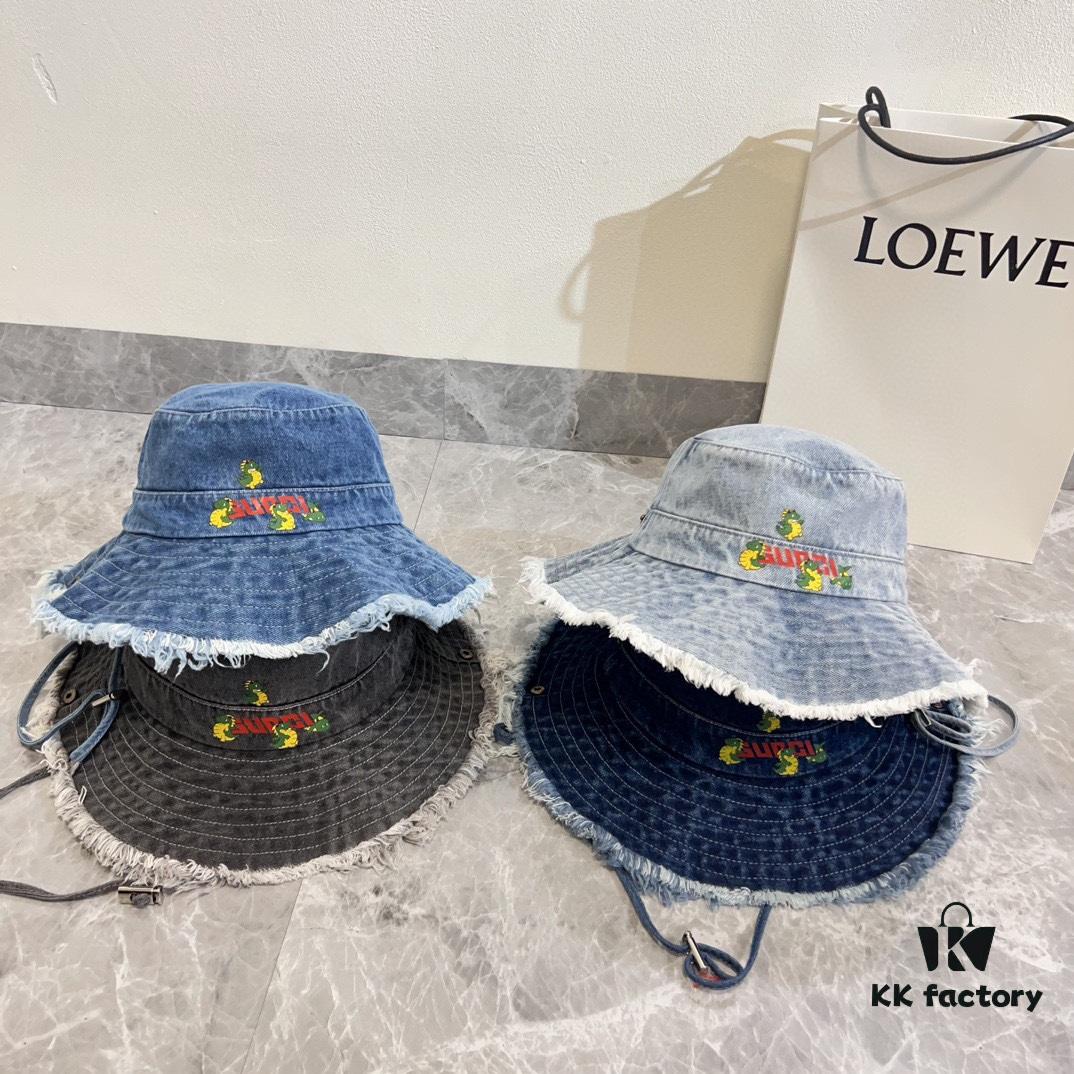 692faf4599f2d84055c86afb Gucci 2024 Spring New Arrival Denim Fisherman Hat, Unisex Fashion Style
