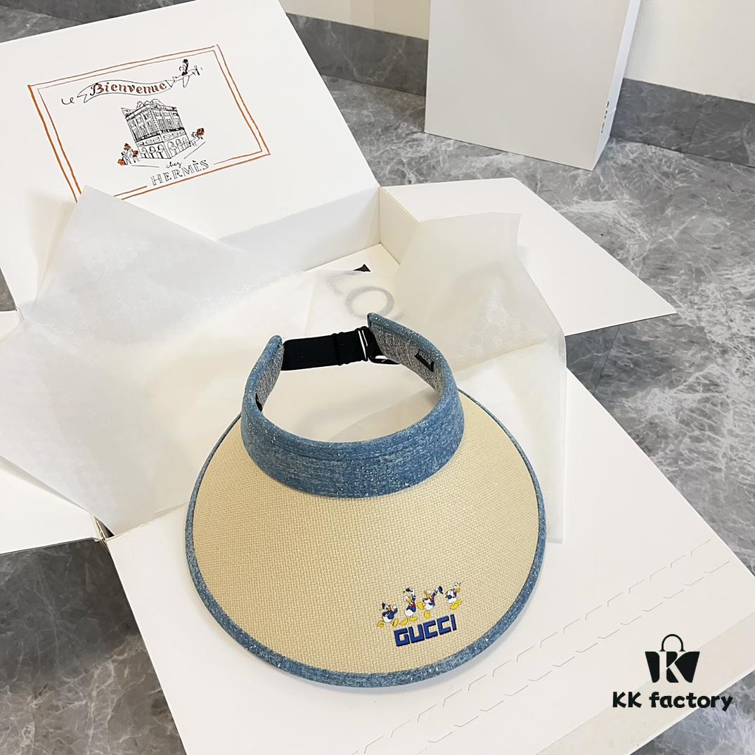 692faf6899f2d84055c86b3d GUCCI Summer 2024 New Arrival Patchwork Rhinestone Sun Hat, Half Crown Hat, Unisex Casual Streetwear Fisherman Cap, Baseball Cap, Knit Cap