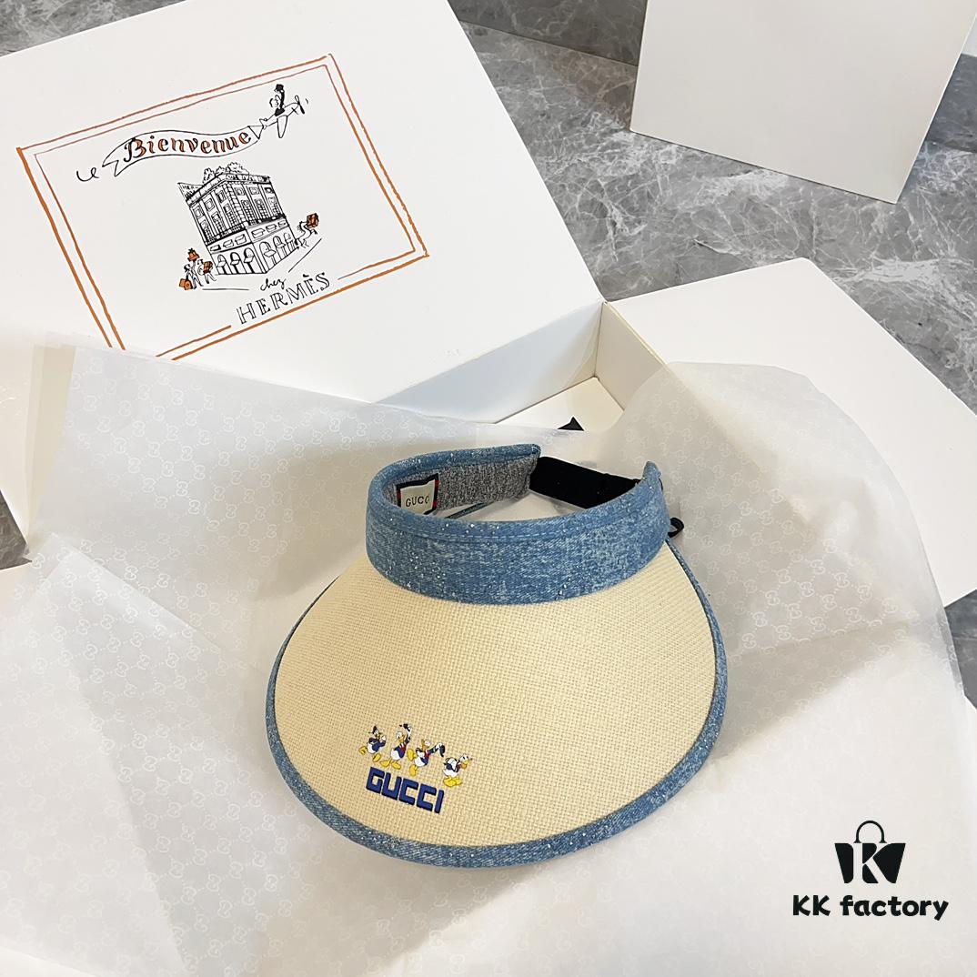 692faf6999f2d84055c86b3e GUCCI Summer 2024 New Arrival Patchwork Rhinestone Sun Hat, Half Crown Hat, Unisex Casual Streetwear Fisherman Cap, Baseball Cap, Knit Cap